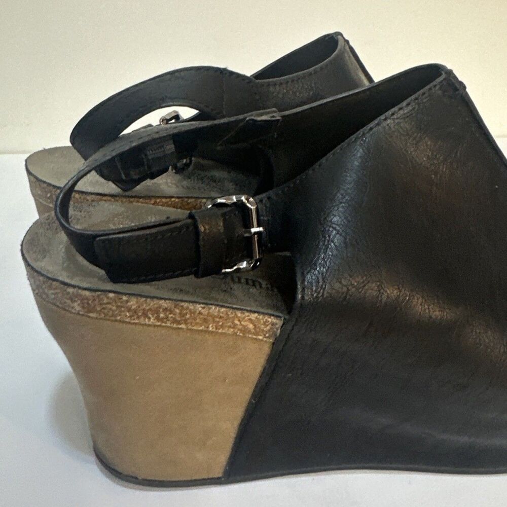 Pierre Dumas Women's Hester 14 Vegan Leather Black Platform Wedge 3.4” Heel 8.5M - Picture 6 of 8